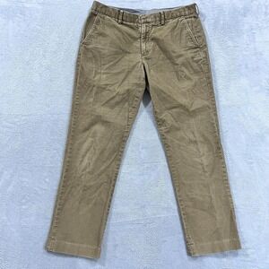 J Crew Urban Slim Corduroy Pants Size 36x32 Khaki All Cotton Preppy